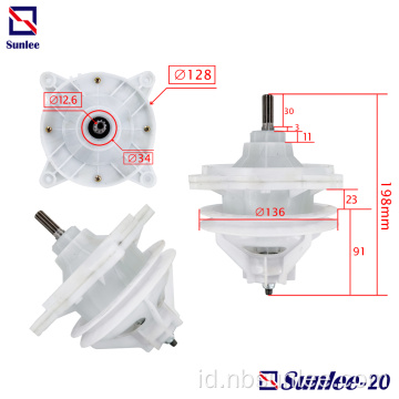 Gearbox mesin cuci 10 gigi 198mm poros